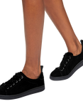 KG Kurt Geiger Liza Velvet Lace Up Trainers, Black