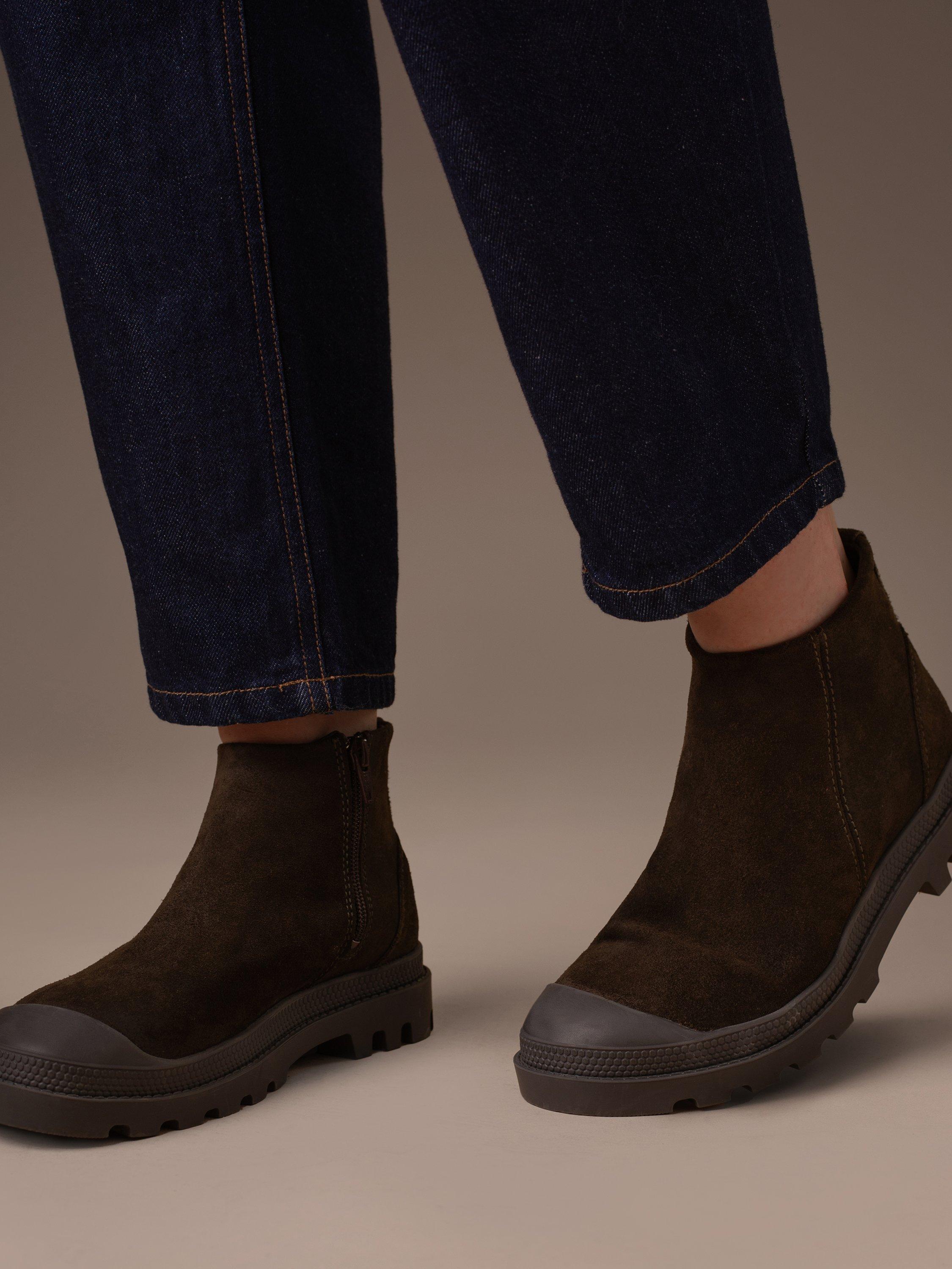 Product image 3 of 7, which shows Celtic & Co. Suede Toe Cap Ankle Boots, Khaki, EU36