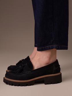 Celtic & Co. Tassel Suede Loafers - view 2, Navy