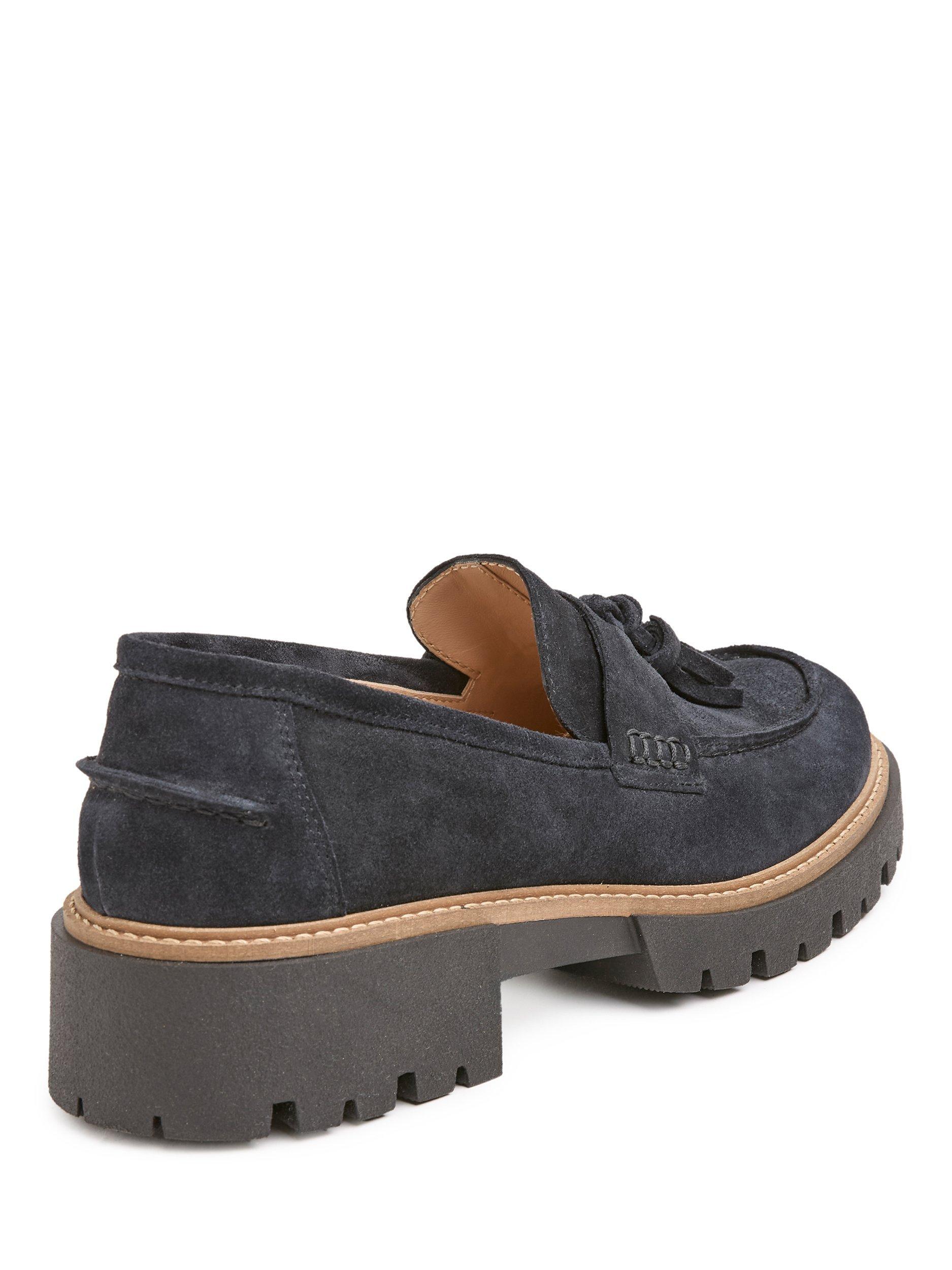 Product image 6 of 7, which shows Celtic & Co. Tassel Suede Loafers, Navy, EU36