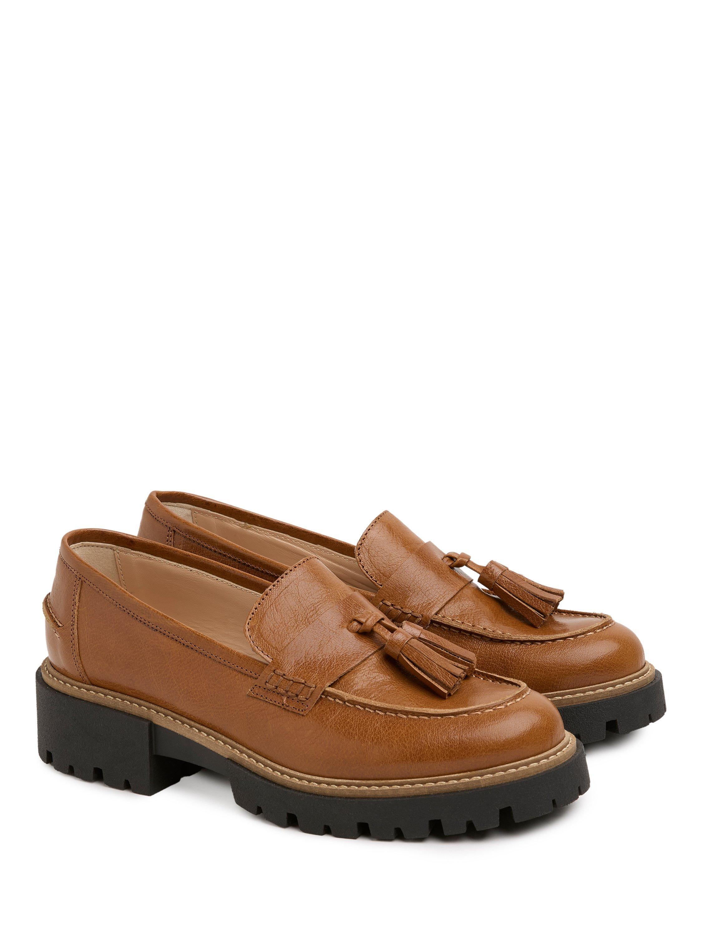 Product image 2 of 6, which shows Celtic & Co. Tassel Suede Loafers, Tan, EU36