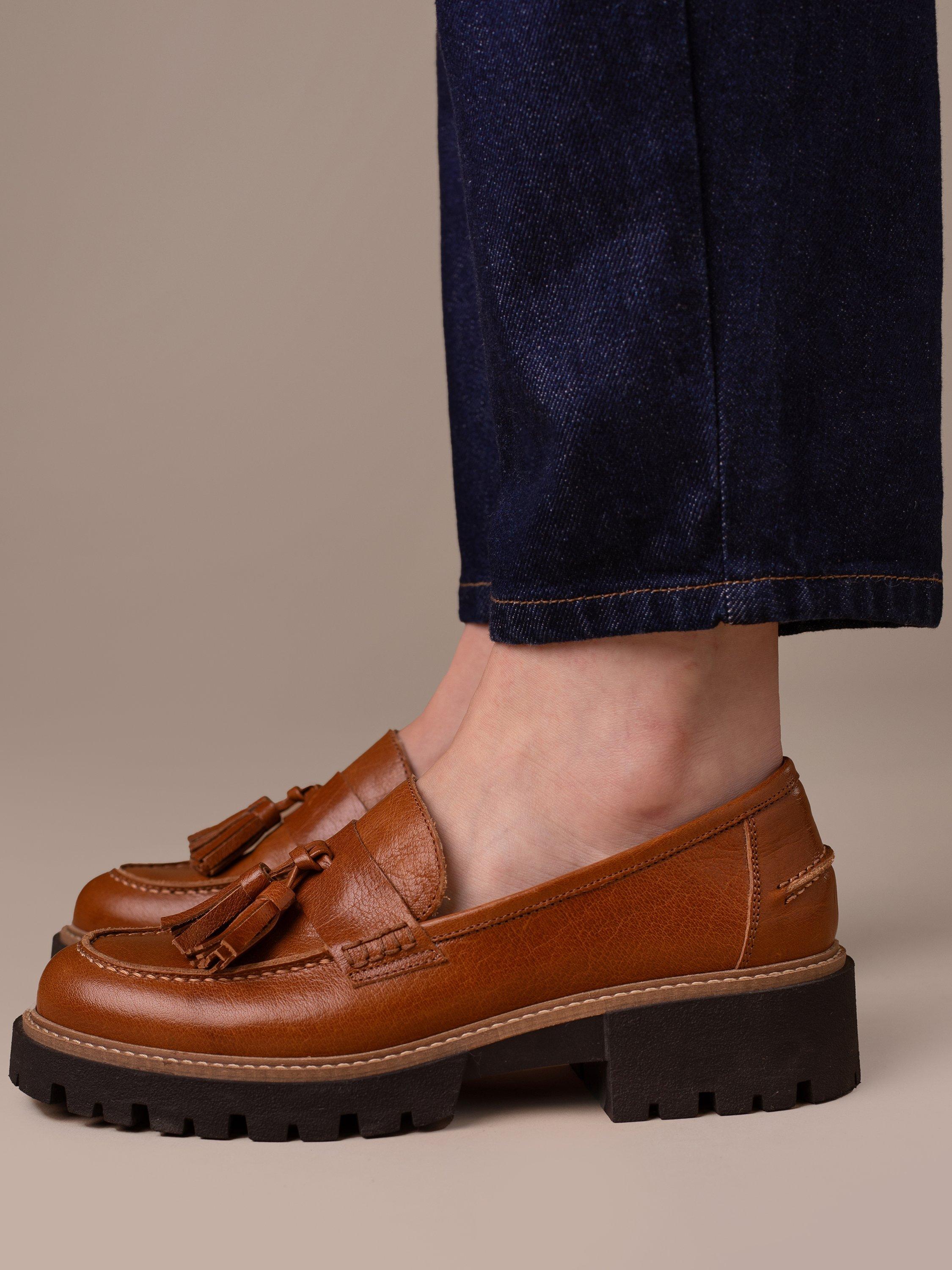 Product image 3 of 6, which shows Celtic & Co. Tassel Suede Loafers, Tan, EU36