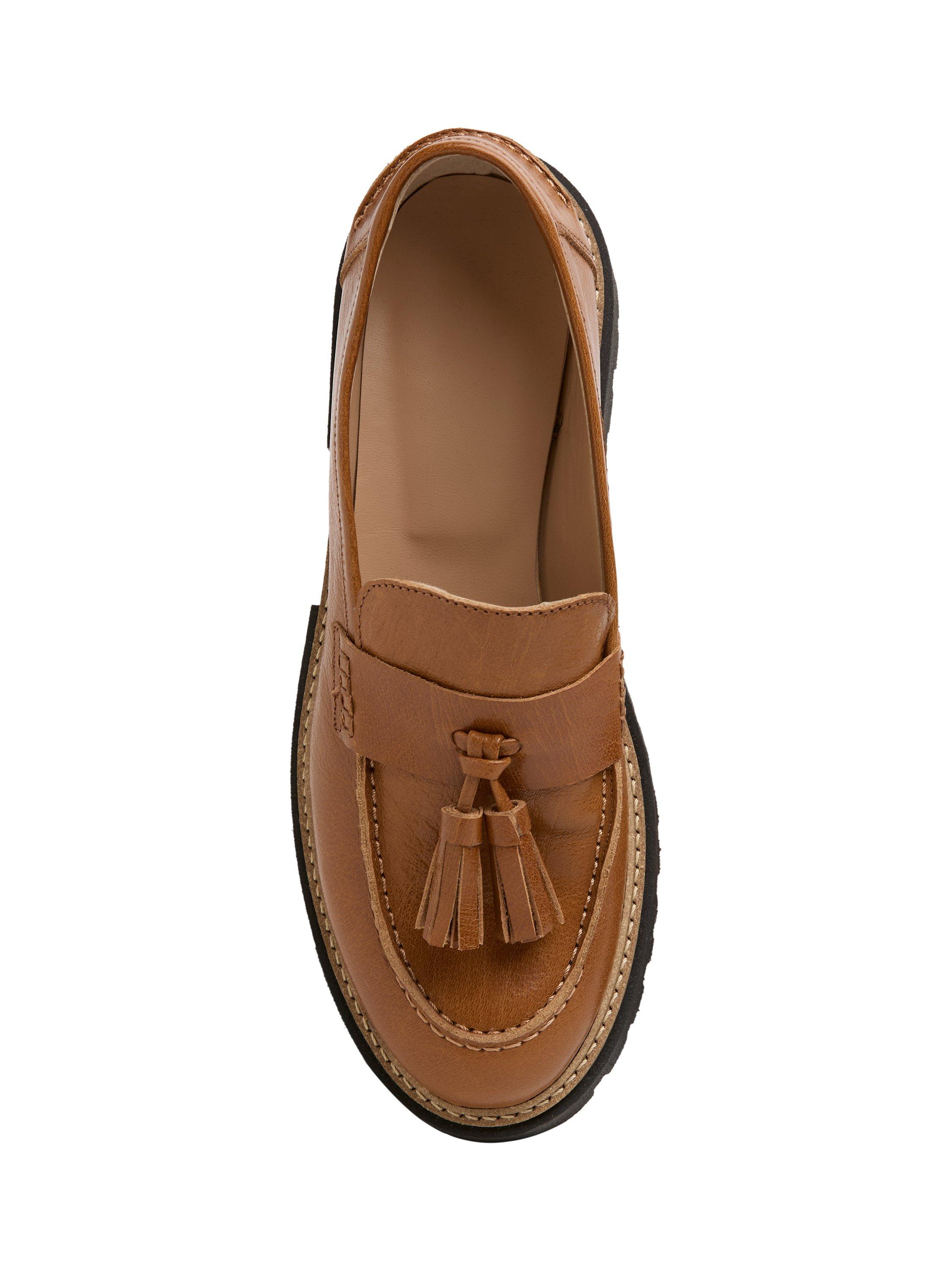 Product image 5 of 6, which shows Celtic & Co. Tassel Suede Loafers, Tan, EU36