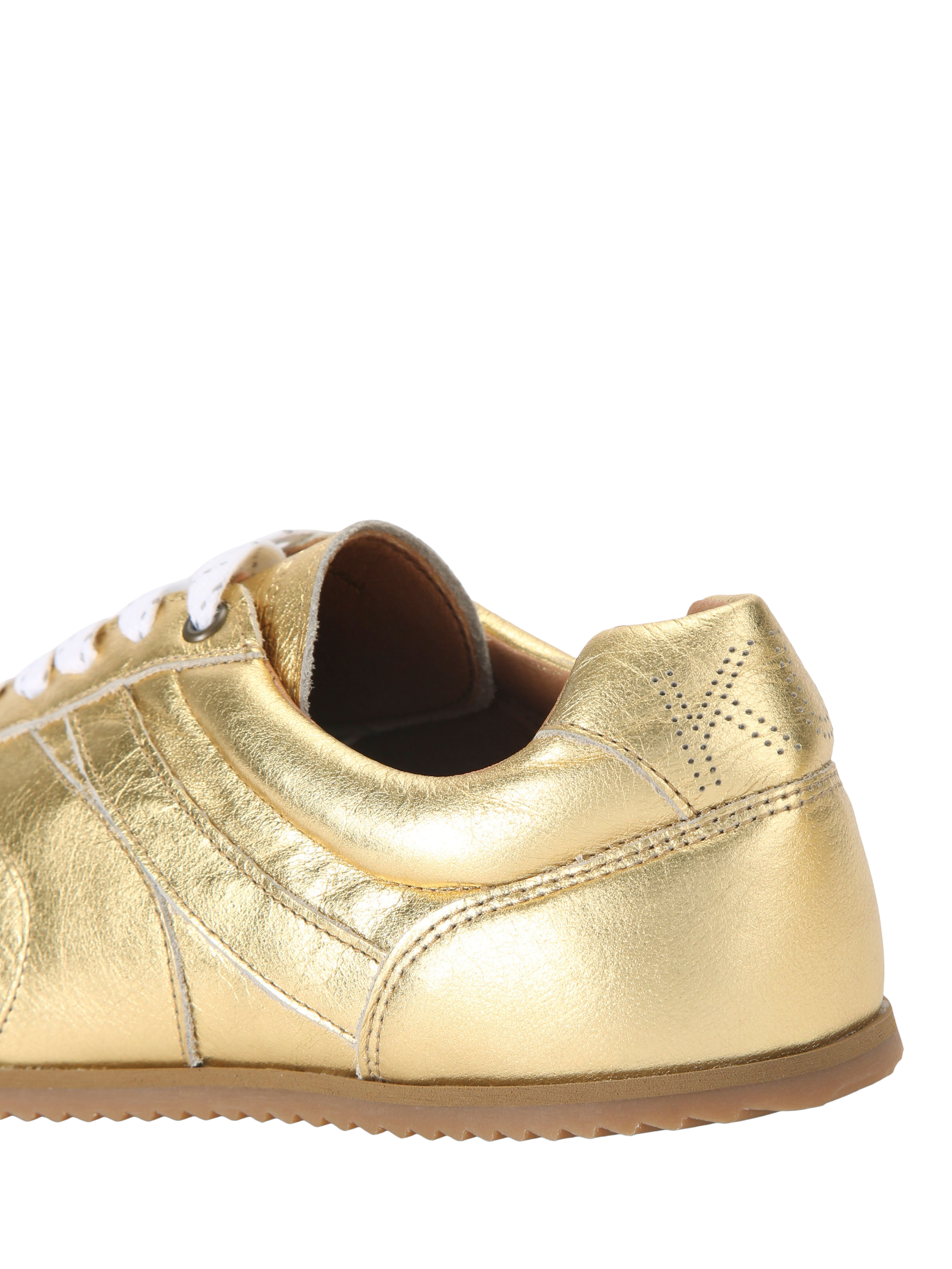 Product image 4 of 5, which shows Kurt Geiger London Eldon Leather Trainers, Gold, 7