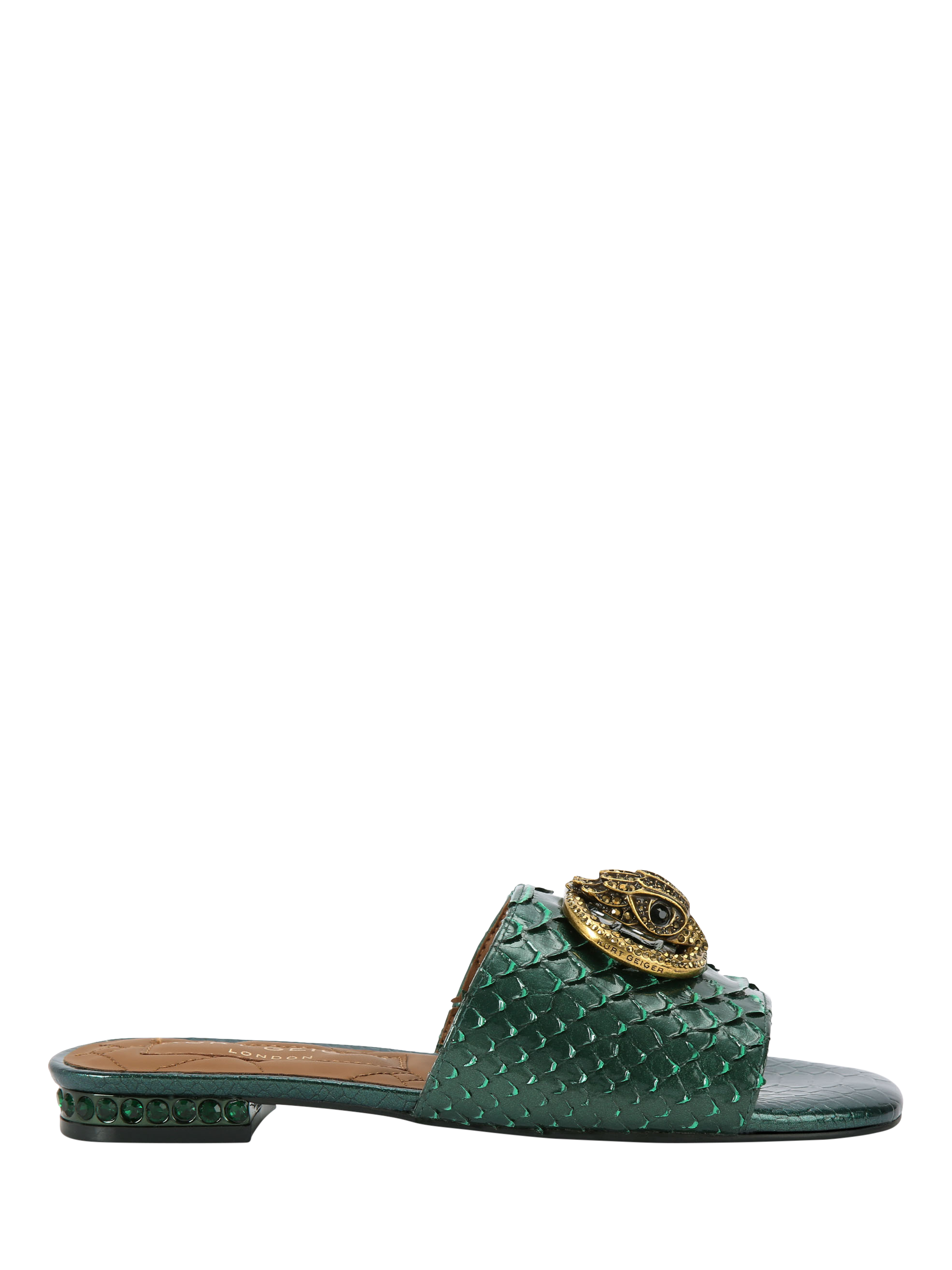 Product image 1 of 6, which shows Kurt Geiger London Chelsea Flat Sandals, Green, 3