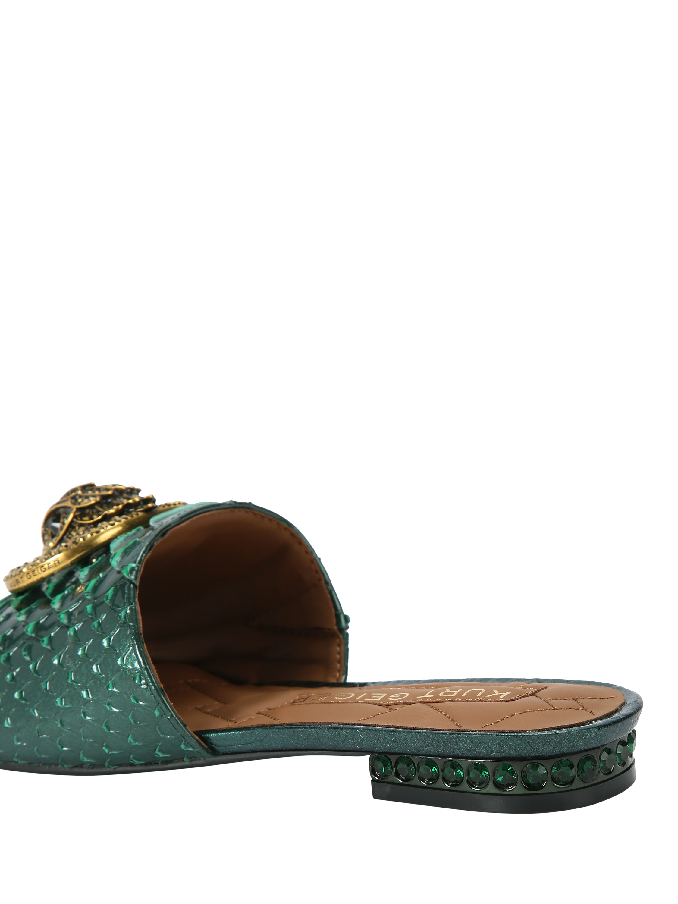 Product image 4 of 6, which shows Kurt Geiger London Chelsea Flat Sandals, Green, 3