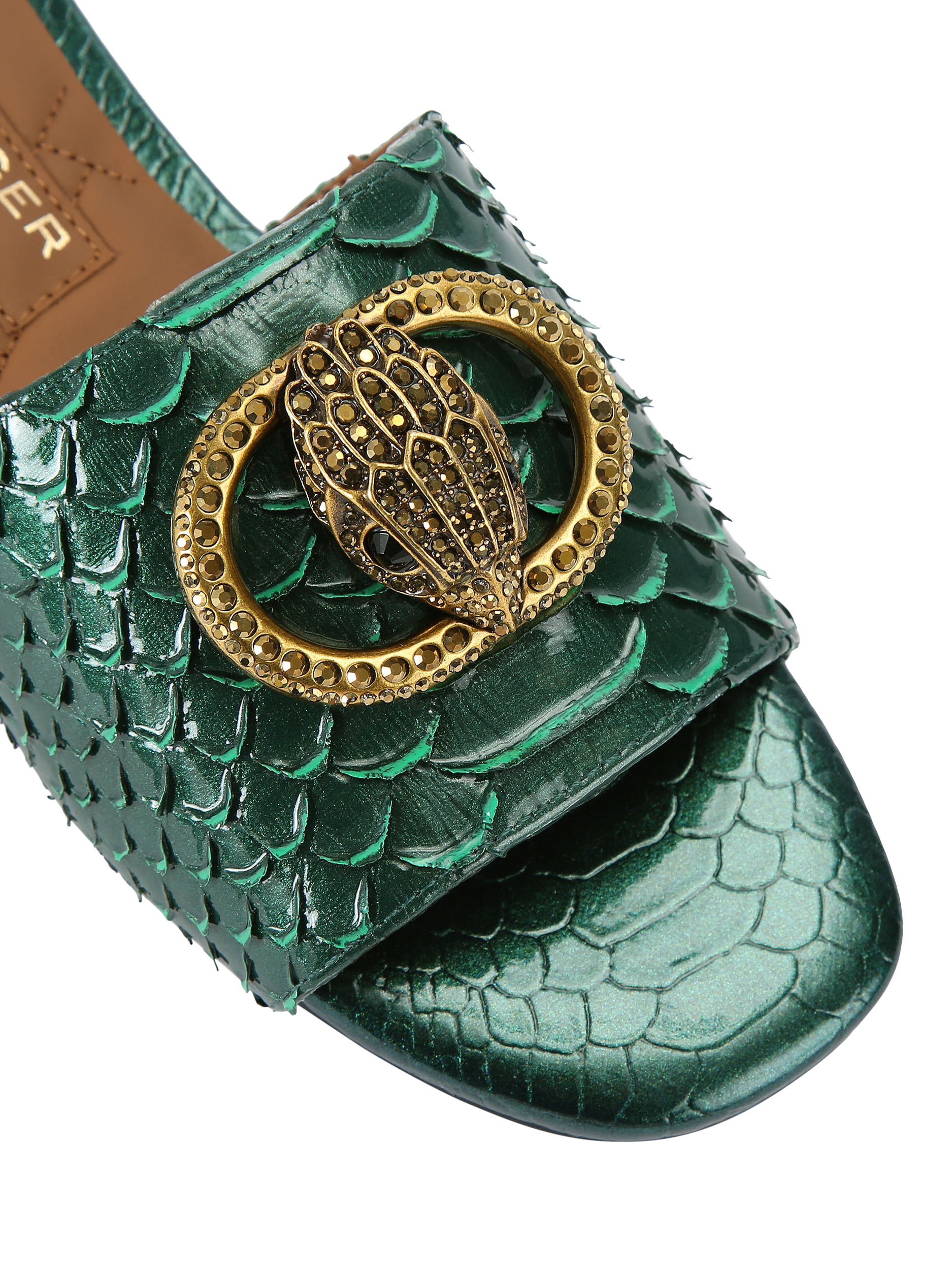 Product image 5 of 6, which shows Kurt Geiger London Chelsea Flat Sandals, Green, 3