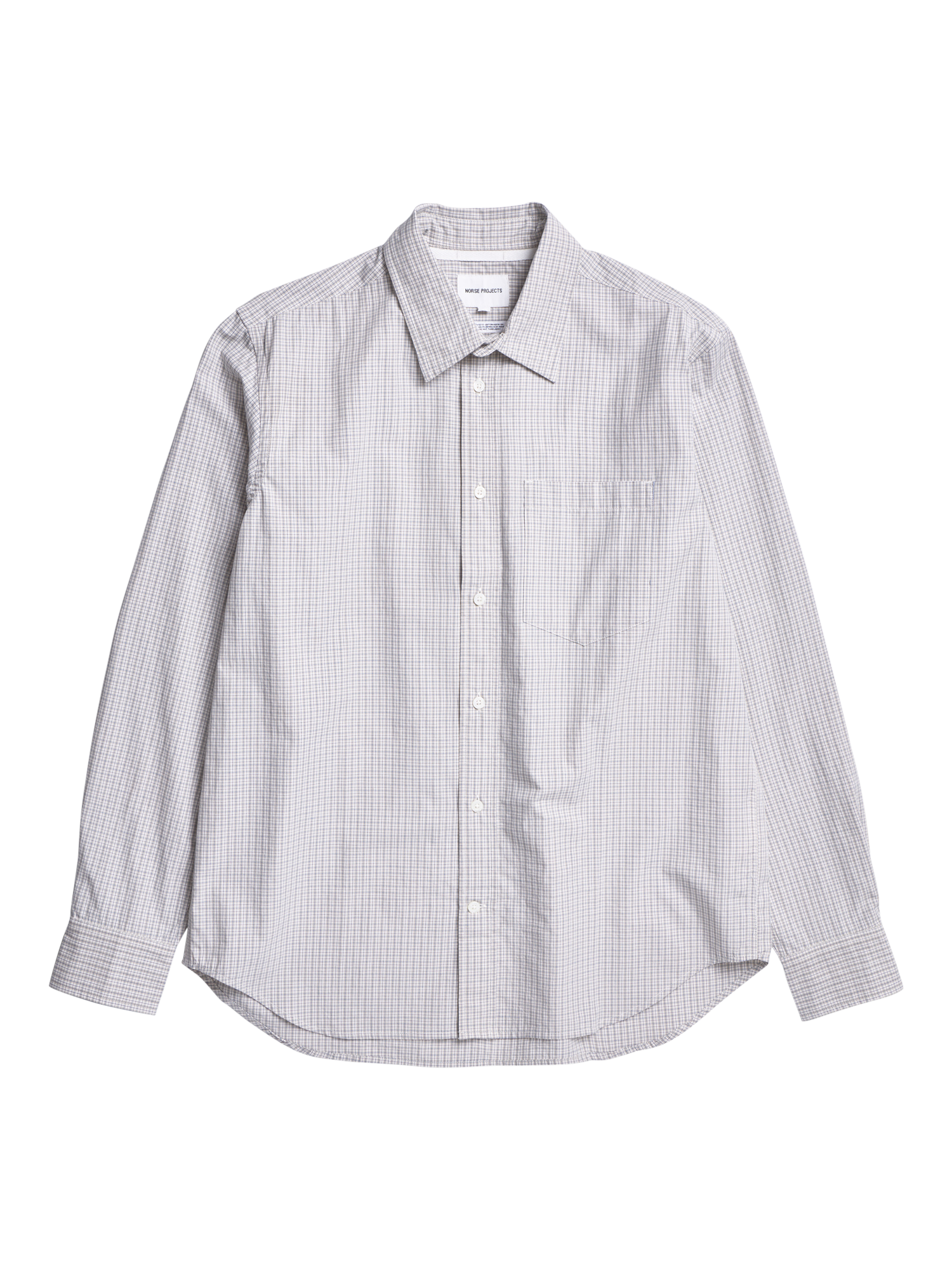 Norse Projects Cotton Check Long Sleeve Collar Shirt