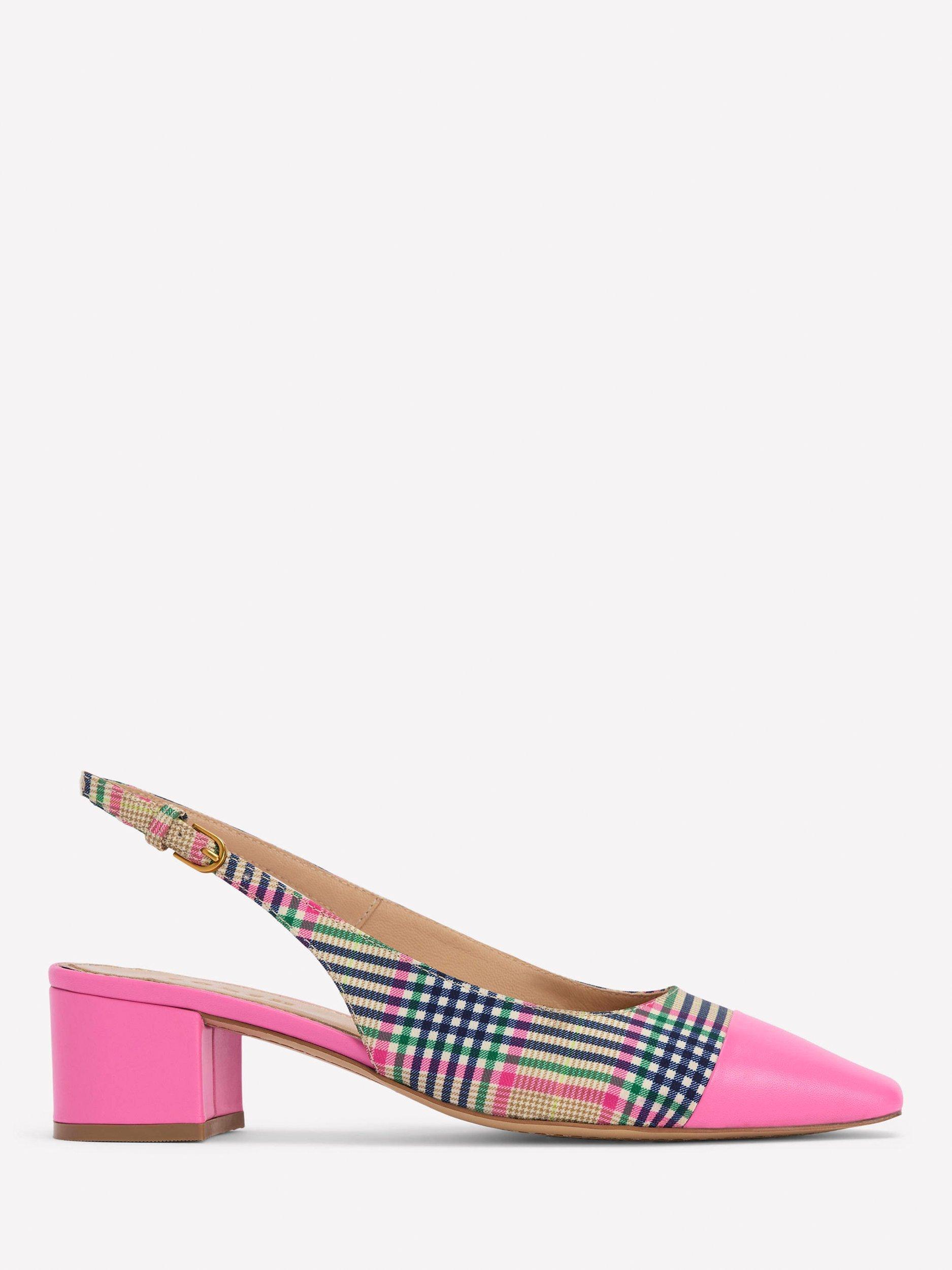 Product image 1 of 5, which shows Boden Ailsa Leather Block Heel Court Shoes, Multi, 4