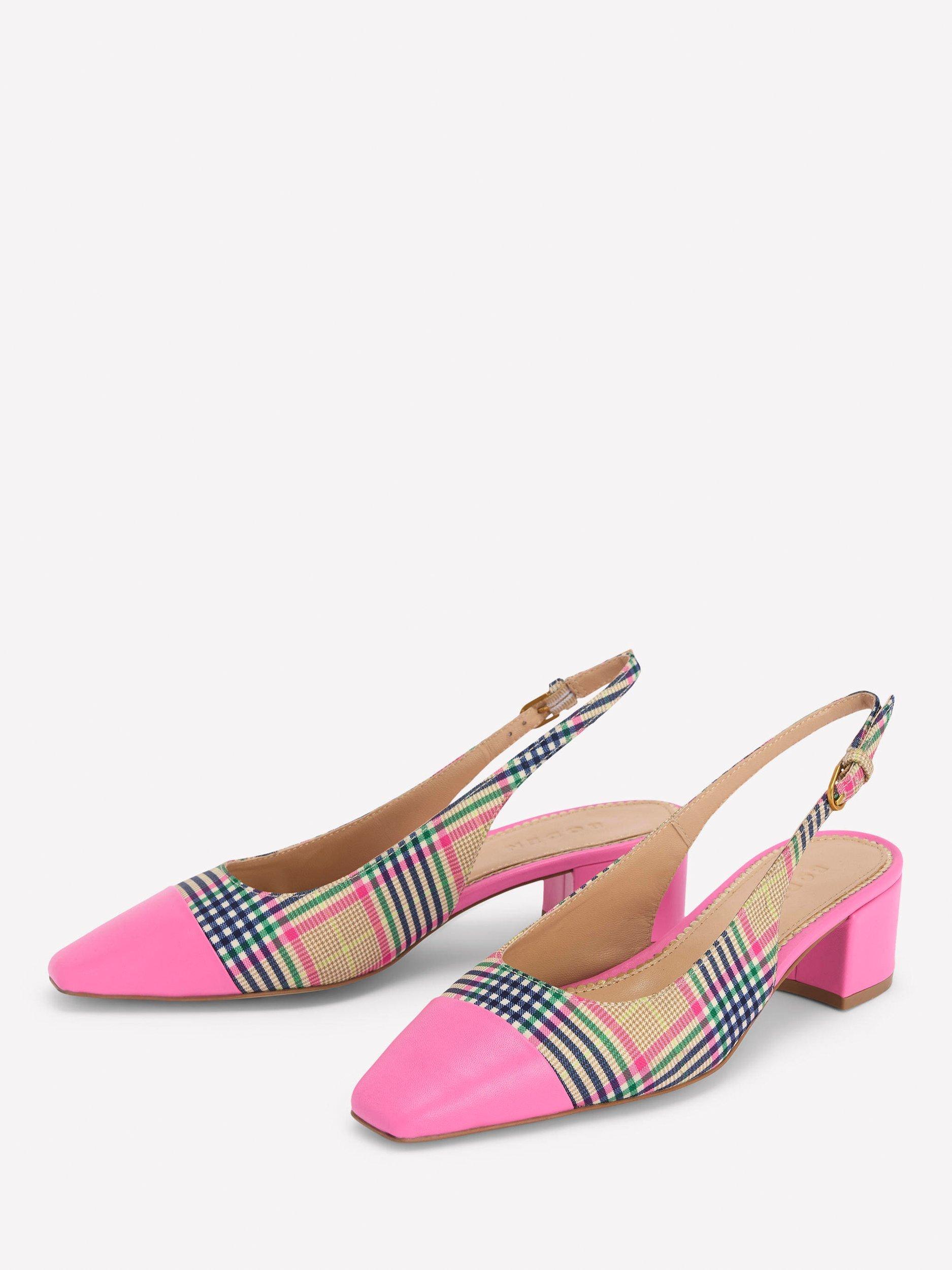 Product image 2 of 5, which shows Boden Ailsa Leather Block Heel Court Shoes, Multi, 4