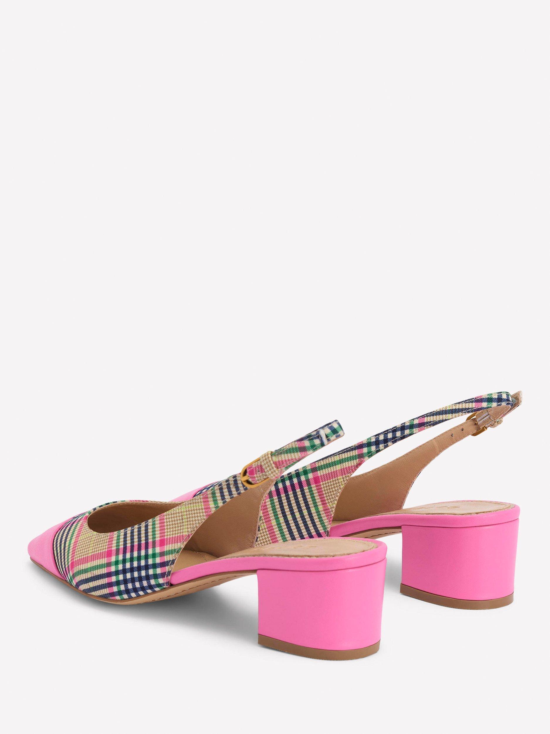 Product image 4 of 5, which shows Boden Ailsa Leather Block Heel Court Shoes, Multi, 4