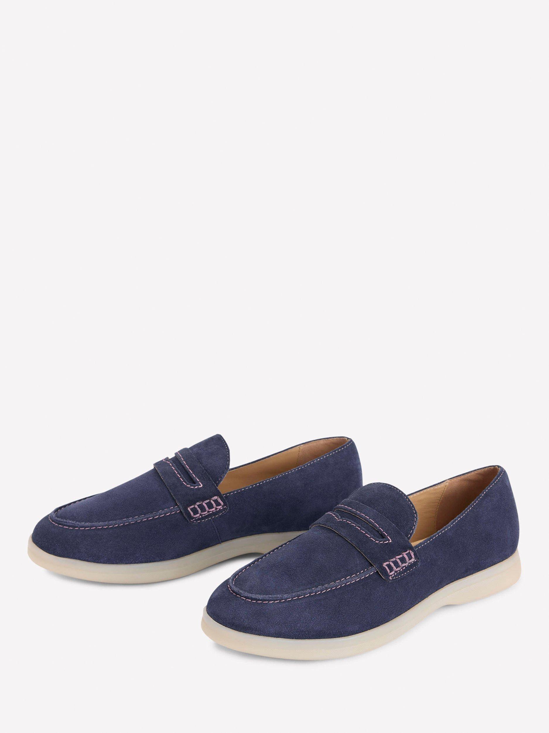 Product image 2 of 5, which shows Boden Easy Suede Soft Loafers, Navy, 4