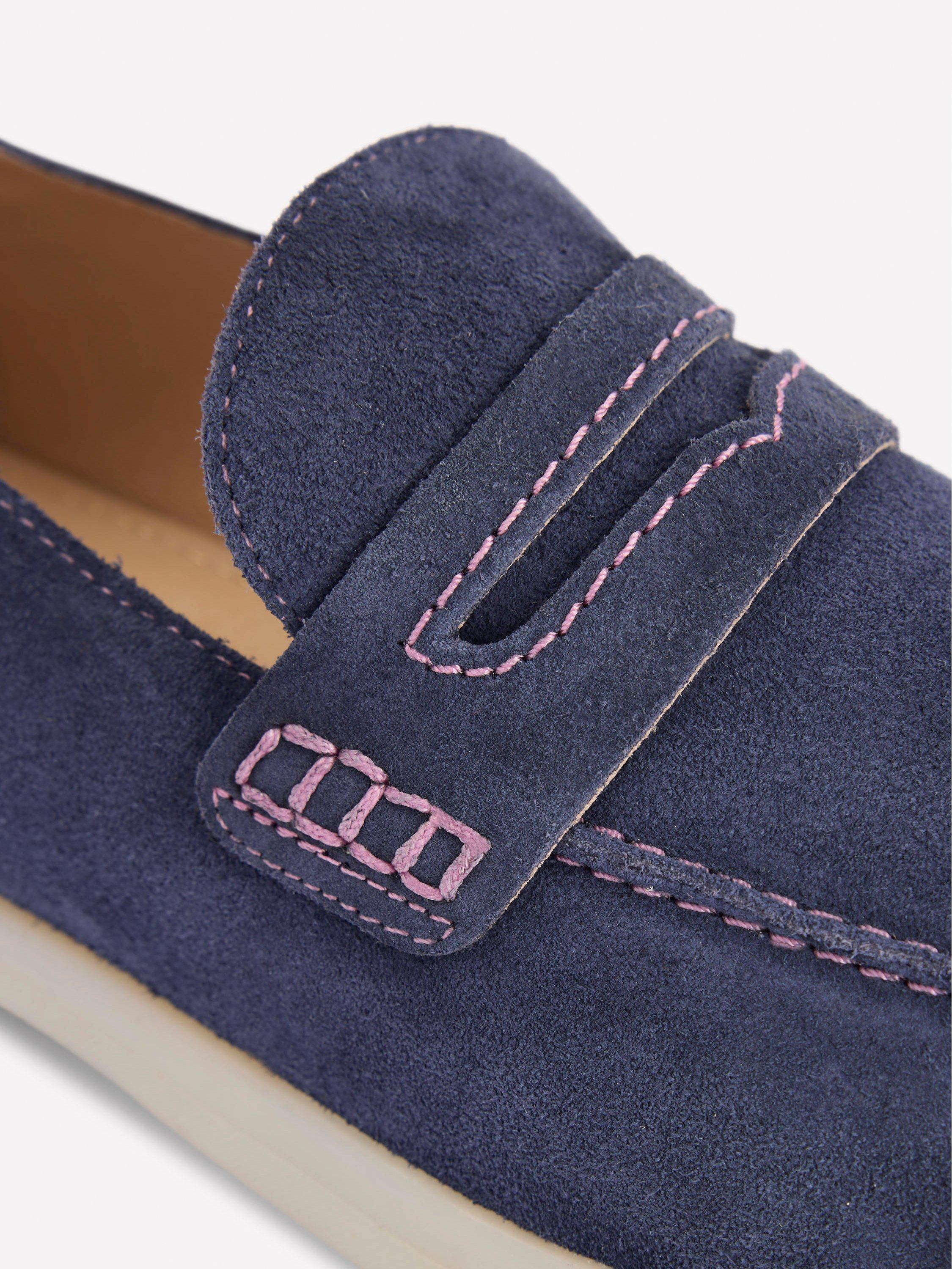 Product image 3 of 5, which shows Boden Easy Suede Soft Loafers, Navy, 4