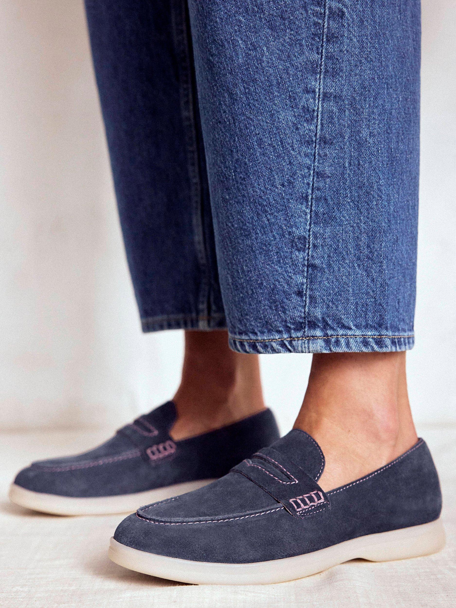 Product image 5 of 5, which shows Boden Easy Suede Soft Loafers, Navy, 4