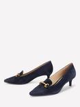 Boden Iris Suede Kitten Heel Loafers, Navy
