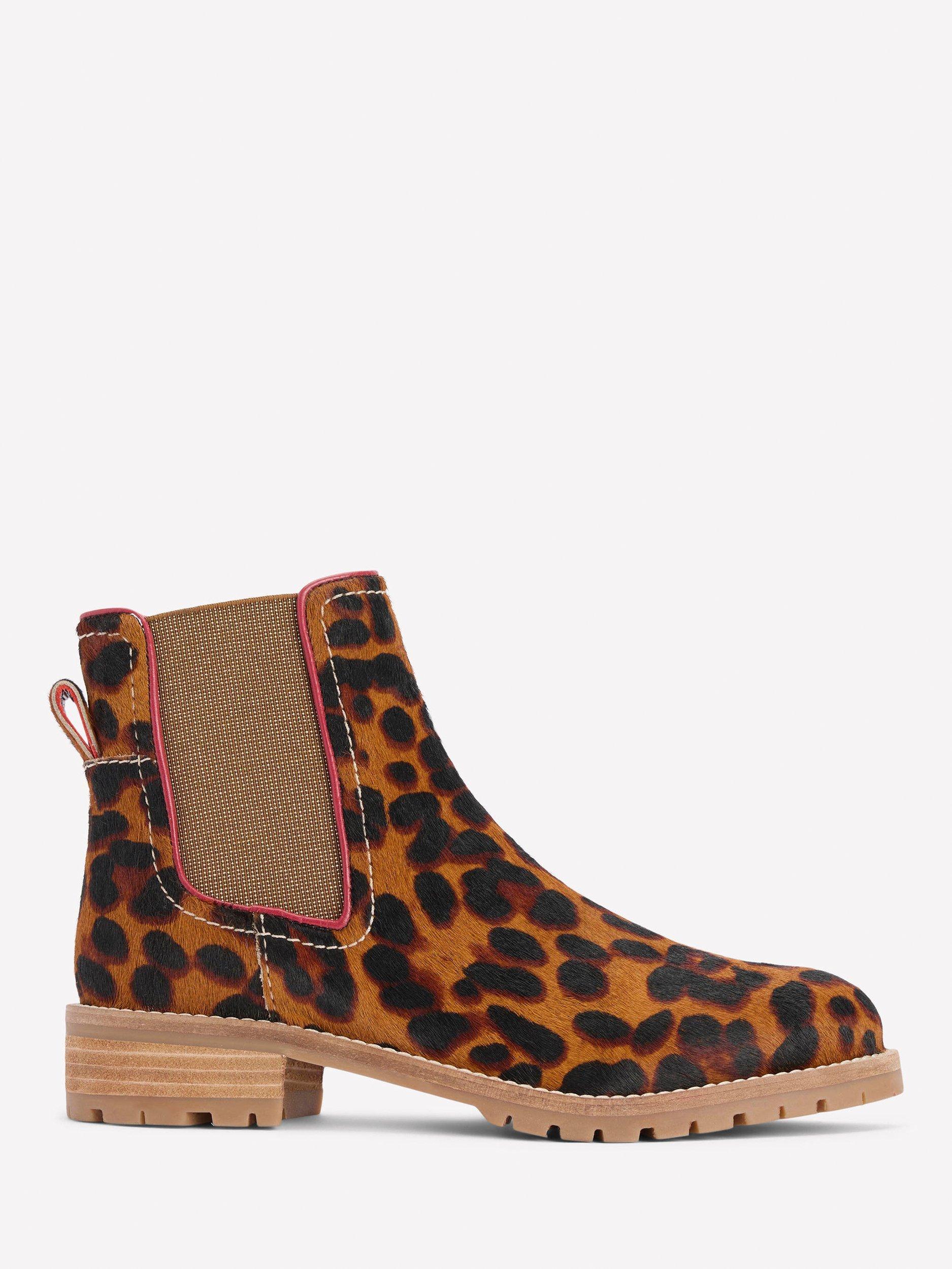Product image 1 of 6, which shows Boden Freya Suede Chelsea Boots, Leopard, 4