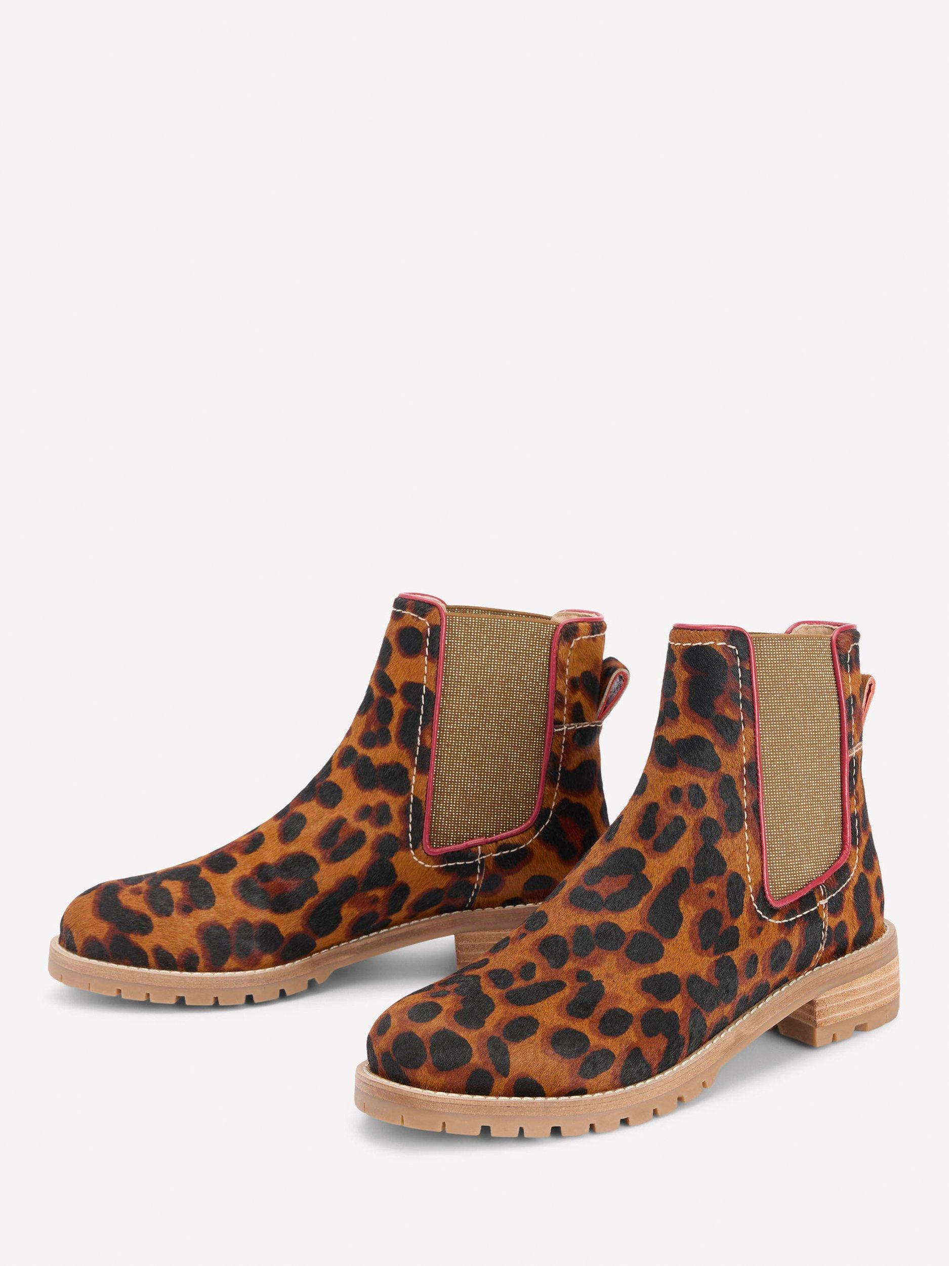 Product image 2 of 6, which shows Boden Freya Suede Chelsea Boots, Leopard, 4