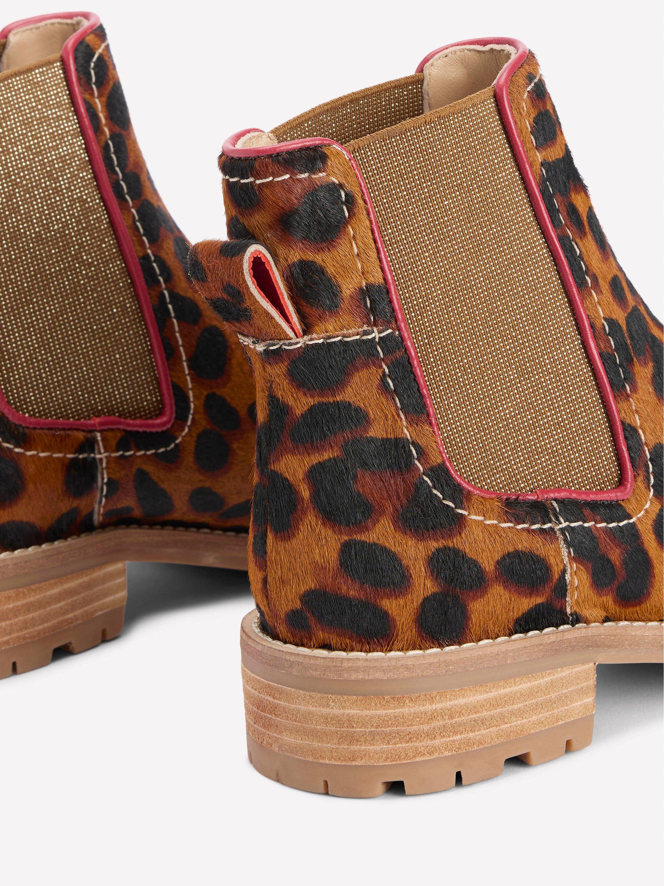 Product image 3 of 6, which shows Boden Freya Suede Chelsea Boots, Leopard, 4
