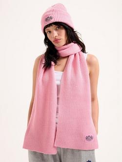 Juicy Couture Crest Knit Hat & Scarf Set, Juicy Pink, Juicy Pink
