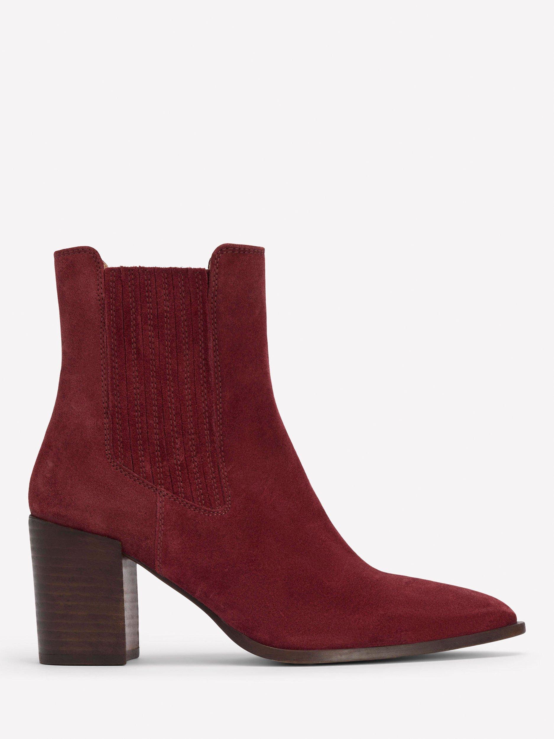 Product image 1 of 5, which shows Boden Point Suede Casual Ankle Boots, Oxblood, 5