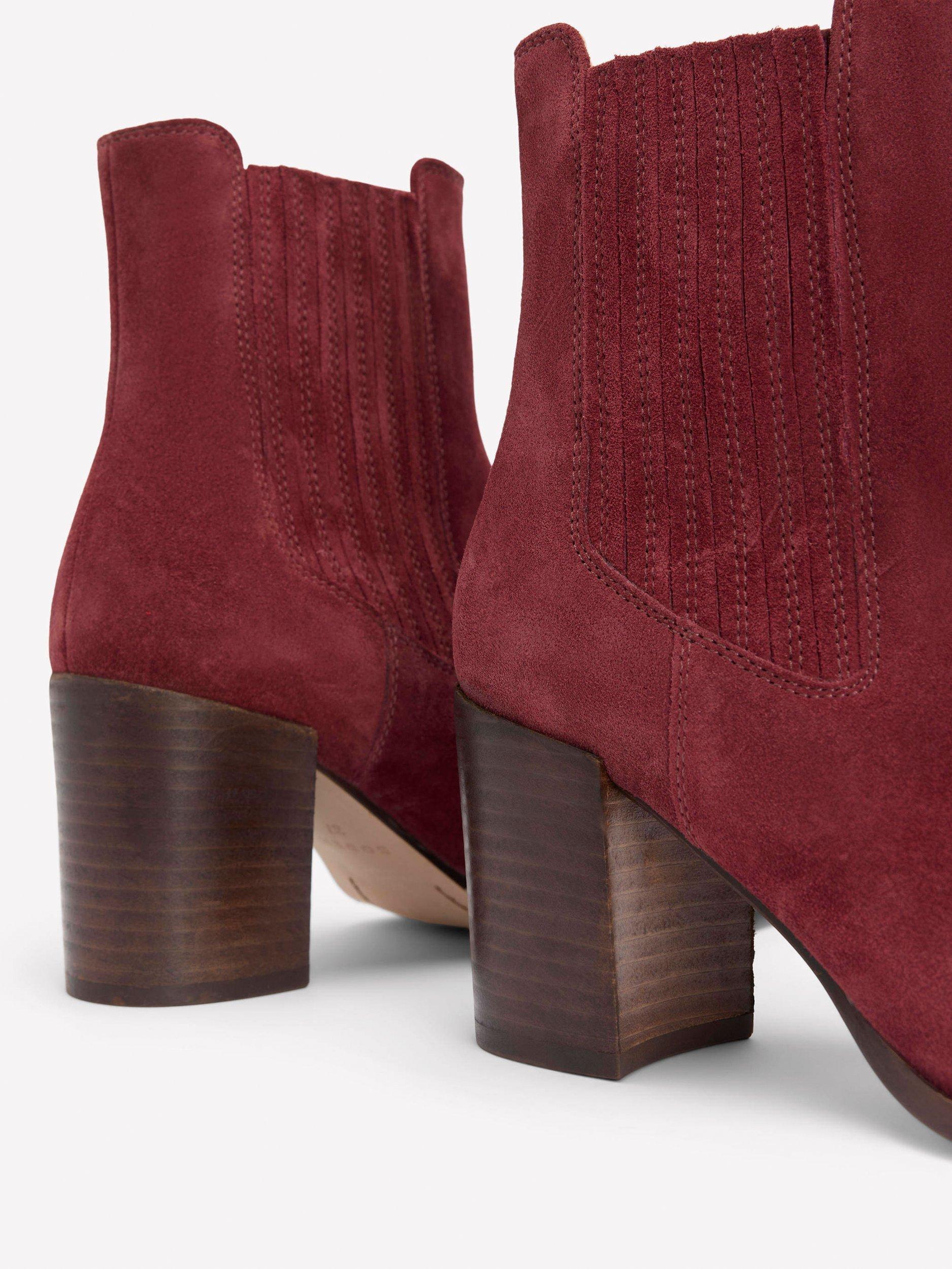 Product image 3 of 5, which shows Boden Point Suede Casual Ankle Boots, Oxblood, 5