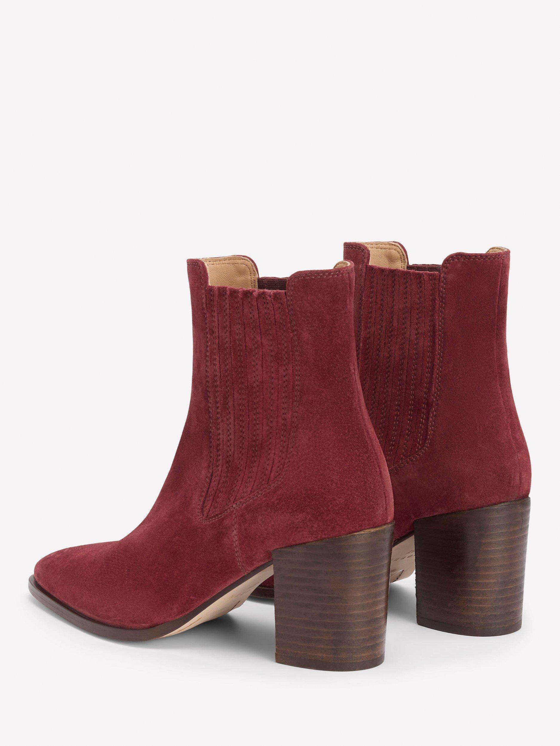 Product image 4 of 5, which shows Boden Point Suede Casual Ankle Boots, Oxblood, 5