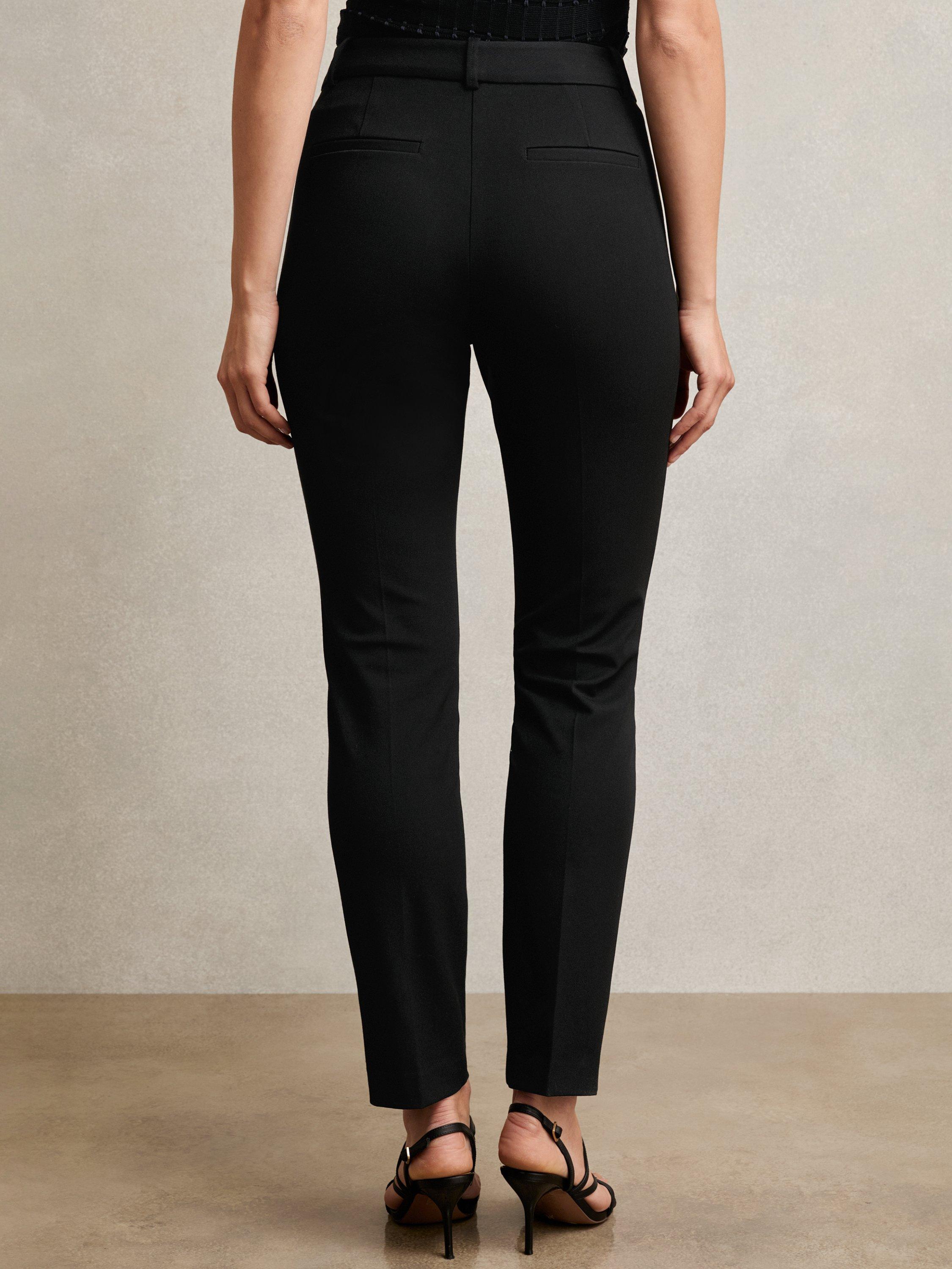 Product image 2 of 5, which shows Reiss Petite Norla Taper Trousers, Black, 6Pt