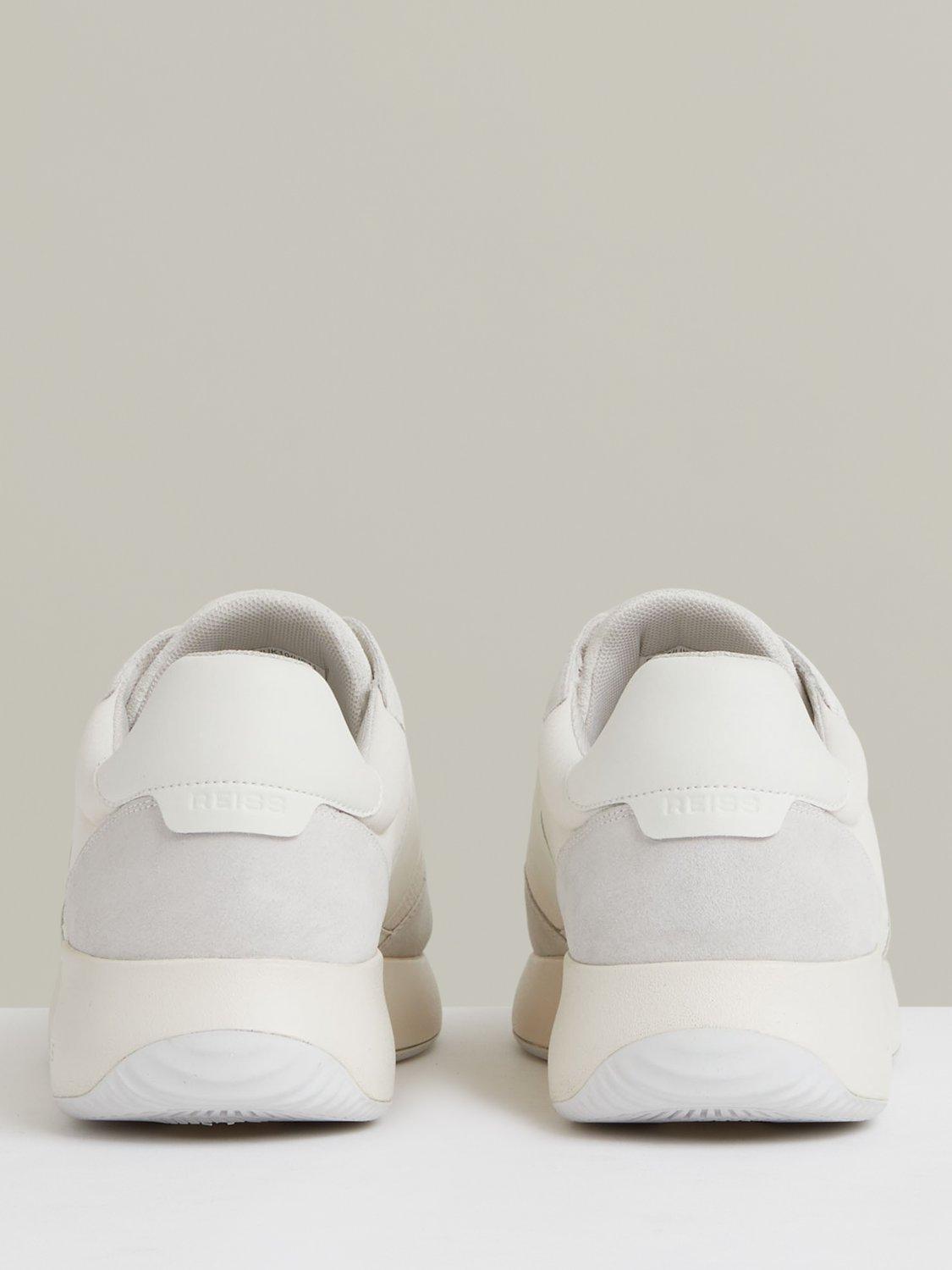 Product image 5 of 5, which shows Reiss Emmett Lace Up Trainers, White, 7
