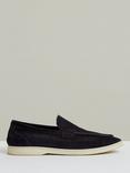 Reiss Kason Suede Loafers, Navy