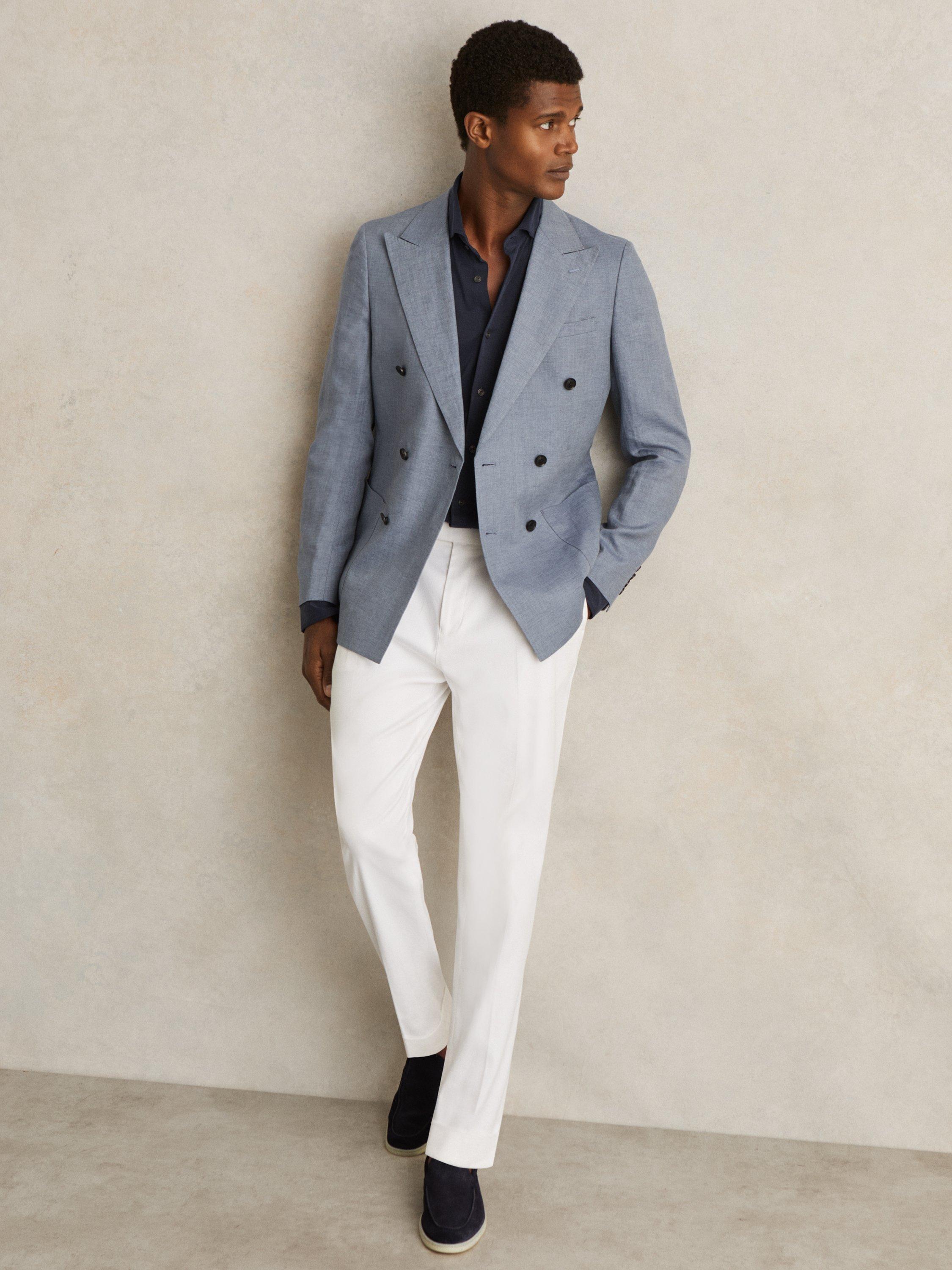 Product image 3 of 5, which shows Reiss Kason Suede Loafers, Navy, 7