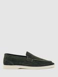 Reiss Kason Suede Loafers, Forest Green