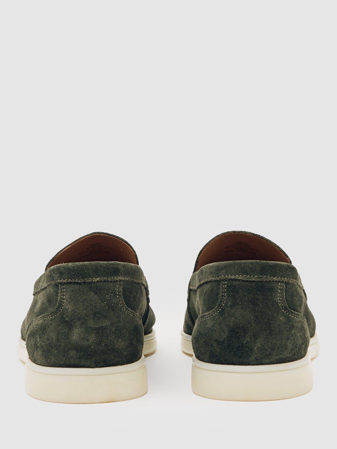 Product image 4 of 5, which shows Reiss Kason Suede Loafers, Forest Green, 7