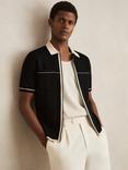 Reiss Baxter Viscose Blend Regular Fit Short Sleeve Polo Shirt