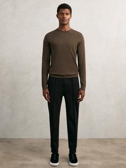 Reiss Premier Interlock Drawstring Joggers, Black