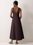Jigsaw Flower Applique Cotton Dress, Oxblood