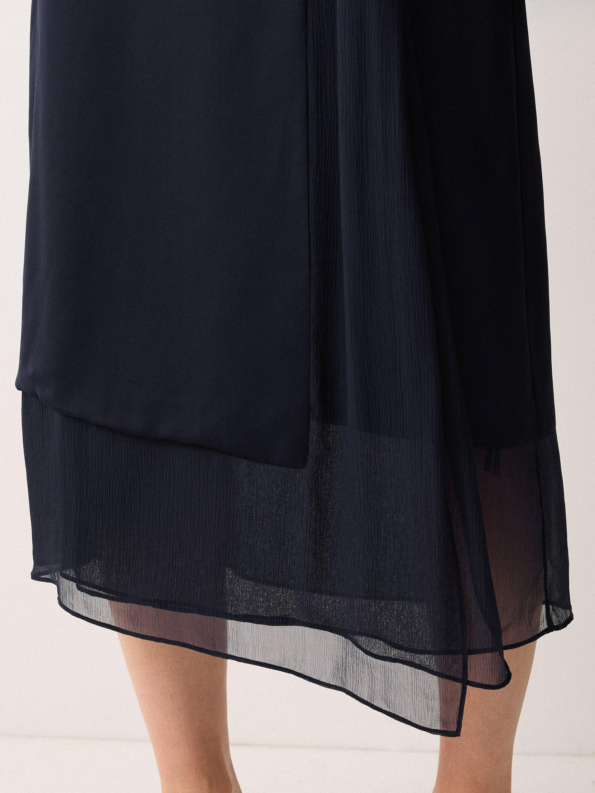 Product image 3 of 5, which shows Jigsaw Layered Asymmetric Pure Silk Skirt, Navy, 6
