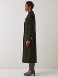 L.K.Bennett Natalia Pure Wool Coat, Dark Khaki
