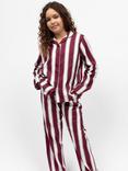 Minijammies Kids' Yasmin Printed Stripe Pyjama Set, Ox-blood