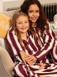 Minijammies Kids' Yasmin Printed Stripe Pyjama Set, Ox-blood