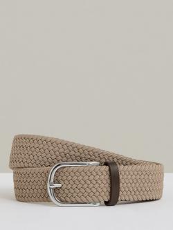 Reiss Elmont Woven Belt, Stone