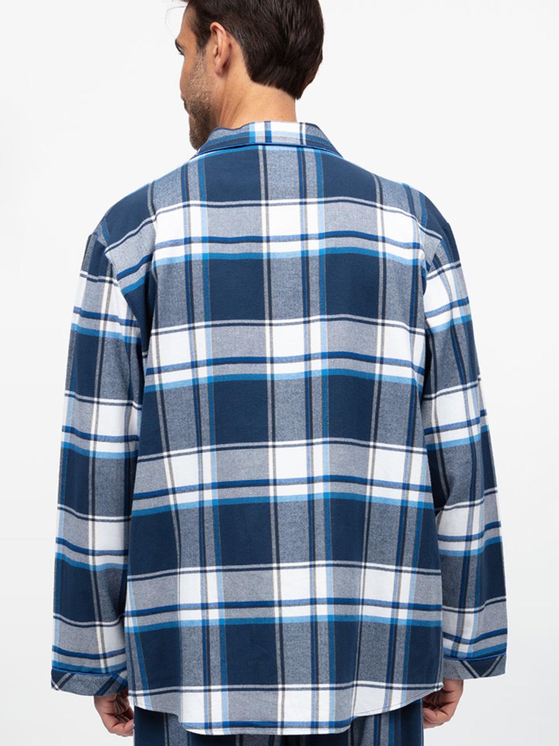 Product image 3 of 4, which shows Cyberjammies Check Cotton Pyjama Top, Navy, S