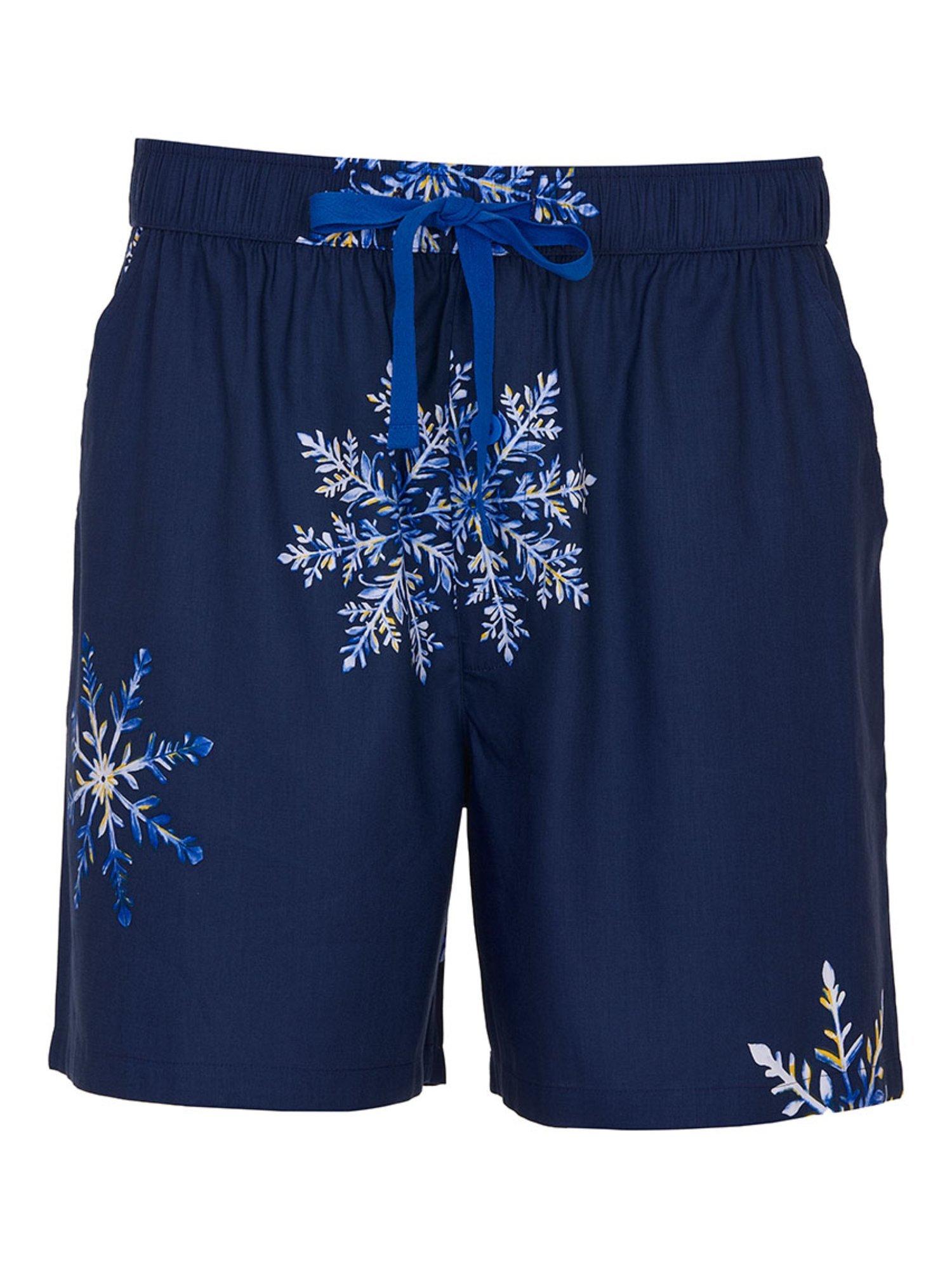 Product image 1 of 2, which shows Cyberjammies Snowflake Print Cotton Blend Shorts, Navy, S