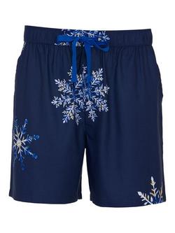 Cyberjammies Snowflake Print Cotton Blend Shorts, Navy