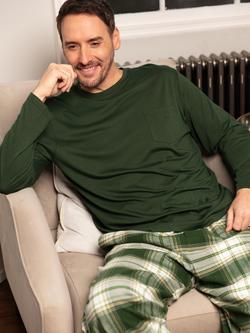 Cyberjammies Cotton Blend Pyjama Top - view 2, Olive Green