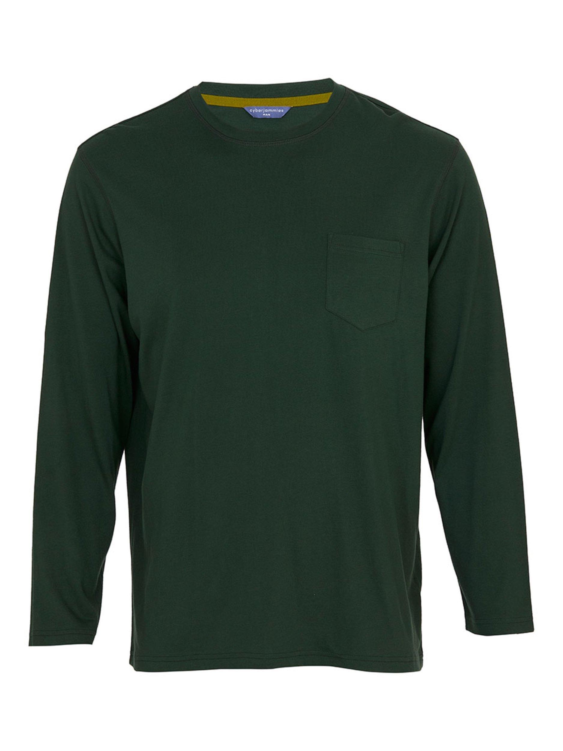 Product image 4 of 4, which shows Cyberjammies Cotton Blend Pyjama Top, Olive Green, S