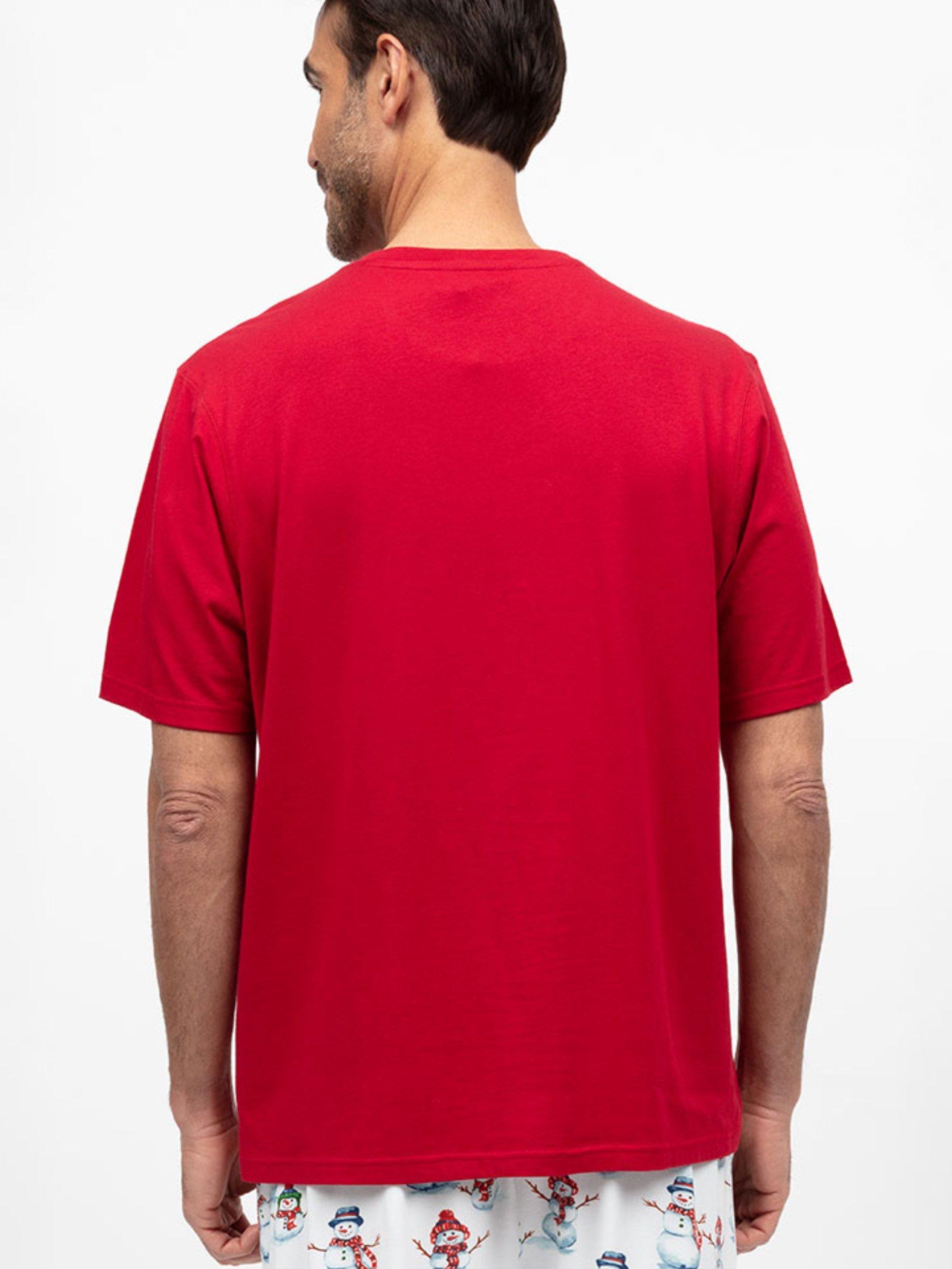 Product image 3 of 4, which shows Cyberjammies Short Sleeve Cotton Blend Pyjama Top, Red, S