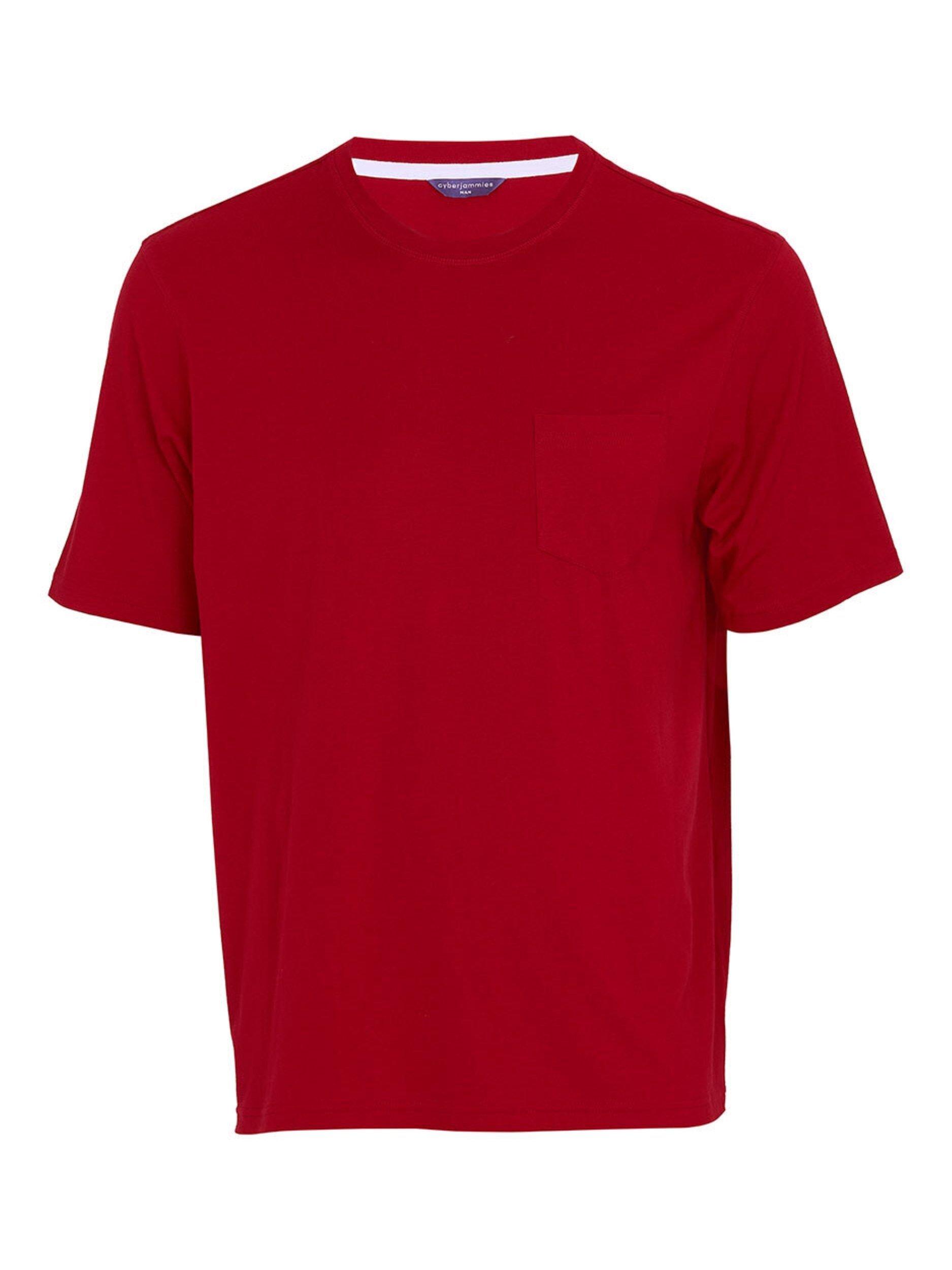Product image 4 of 4, which shows Cyberjammies Short Sleeve Cotton Blend Pyjama Top, Red, S