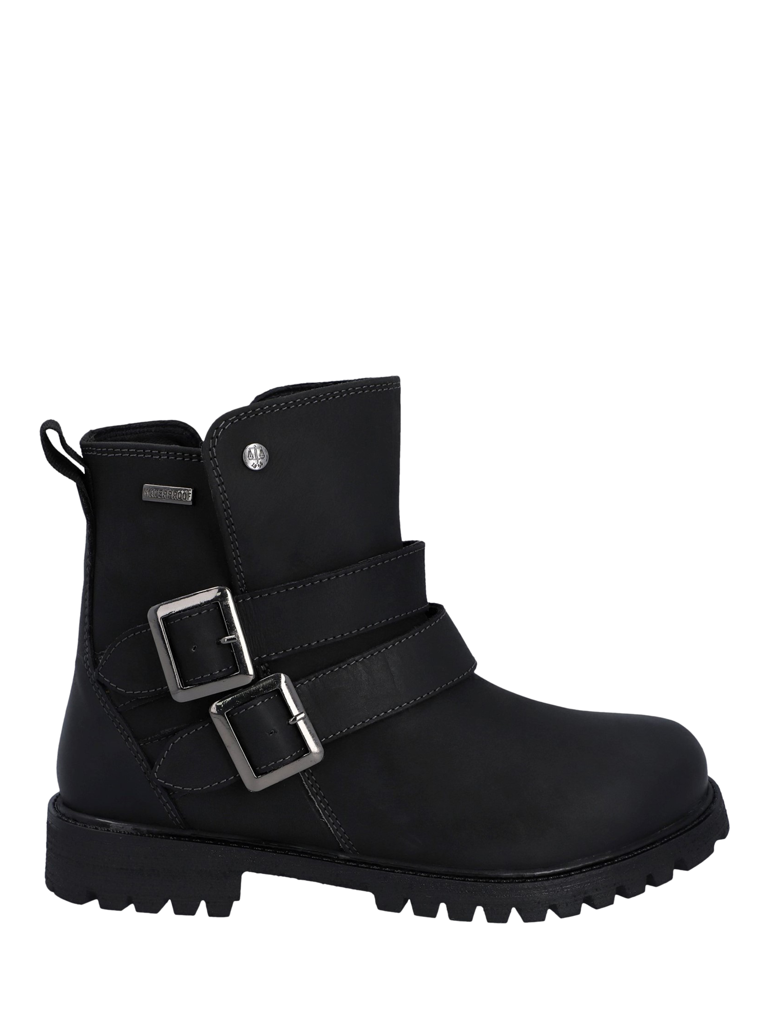 Product image 1 of 5, which shows Hunter Ness Leather Waterproof Ankle Boots, Black, 4