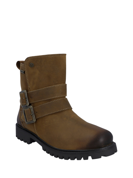 Hunter Ness Leather Waterproof Ankle Boots - view 2, Dark Tan