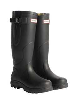 Hunter Balmoral MK II Side Adjustable Wellington Boots, Olive - view 2, Black